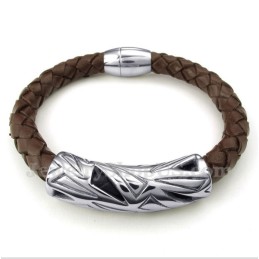 Bracciale In Pelle Di Titanio Da Uomo