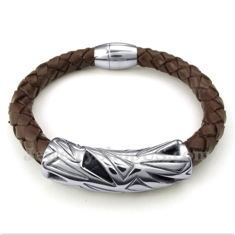 Bracciale In Pelle Di Titanio Da Uomo Bracciale In Pelle Di Titanio Da Uomo