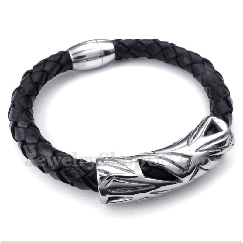 Bracciale In Pelle Di Titanio Da Uomo Bracciale In Pelle Di Titanio Da Uomo