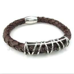 Bracciale In Pelle Di Titanio Da Uomo