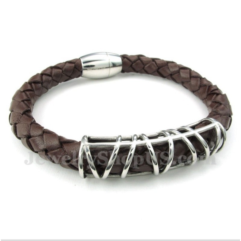 Bracciale In Pelle Di Titanio Da Uomo Bracciale In Pelle Di Titanio Da Uomo