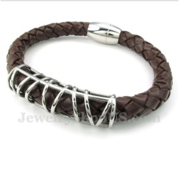 Bracciale In Pelle Di Titanio Da Uomo