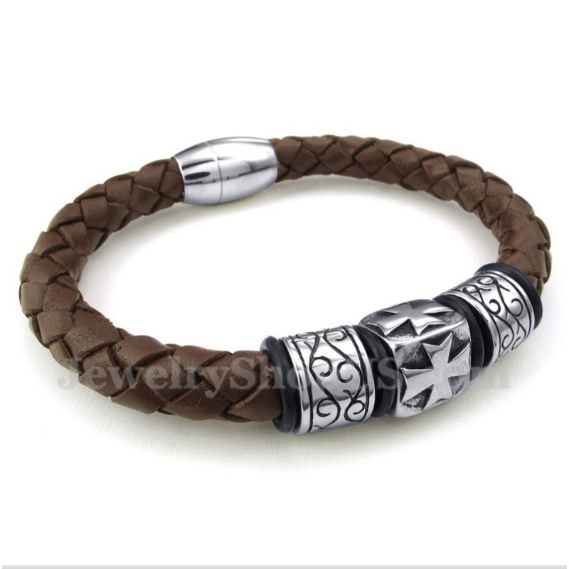 Bracciale In Pelle Di Titanio Da Uomo Bracciale In Pelle Di Titanio Da Uomo