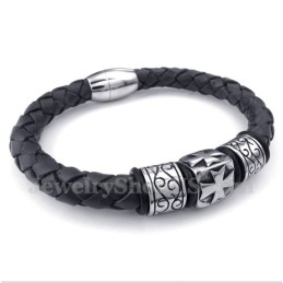 Bracciale In Pelle Di Titanio Da Uomo
