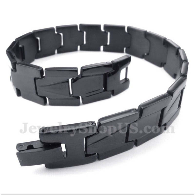 Bracciale In Titanio Nero Da Uomo Bracciale In Titanio Nero Da Uomo
