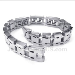 Bracciale Da Uomo In Titanio Con Motivo A Meandro Greco