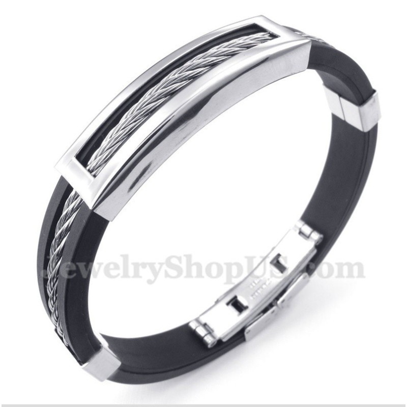 Bracciale Da Uomo In Titanio E Gomma Bracciale Da Uomo In Titanio E Gomma