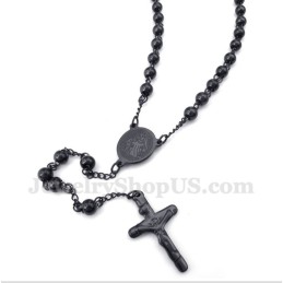 Collana Da Uomo In Titanio Nero Raffigurante Gesù