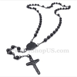 Collana Da Uomo In Titanio Nero Raffigurante Gesù