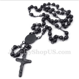 Collana Da Uomo In Titanio Nero Raffigurante Gesù