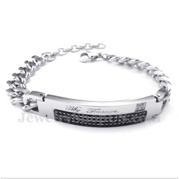 Bracciale Da Uomo In Titanio Con Diamanti Neri Per Coppie