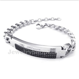 Bracciale Da Uomo In Titanio Con Diamanti Neri Per Coppie