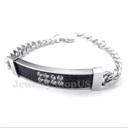 Bracciale Da Uomo In Titanio Con Diamanti Neri Per Coppie