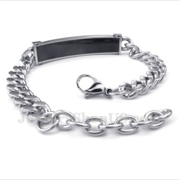 Bracciale Da Uomo In Titanio Con Diamanti Neri Per Coppie
