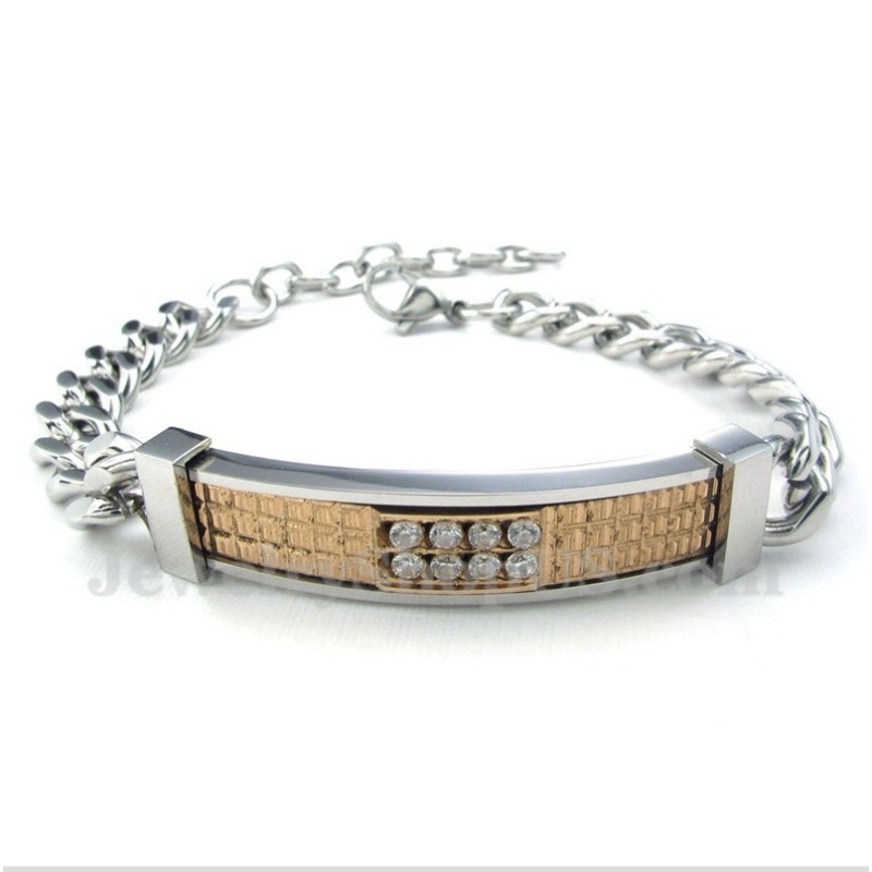 Bracciale Da Donna In Titanio, Oro E Diamanti Per Coppie Bracciale Da Donna In Titanio, Oro E Diamanti Per Coppie