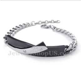 Bracciale Da Uomo In Titanio Nero Per Coppie