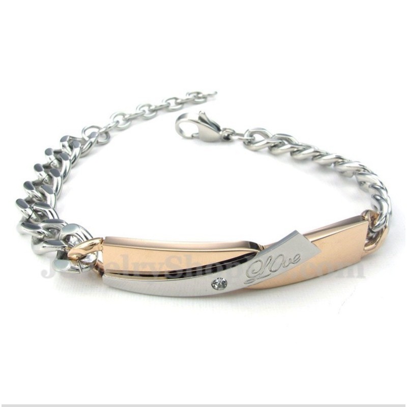 Bracciale Da Coppia In Titanio E Oro Da Donna Bracciale Da Coppia In Titanio E Oro Da Donna