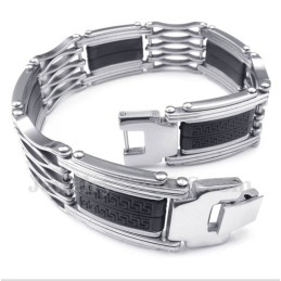 Bracciale Da Uomo In Titanio Con Motivo A Meandro Greco