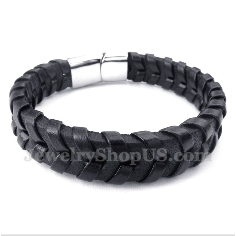 Bracciale In Titanio E Pelle Da Uomo Bracciale In Titanio E Pelle Da Uomo