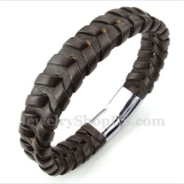 Bracciale In Titanio E Pelle Da Uomo