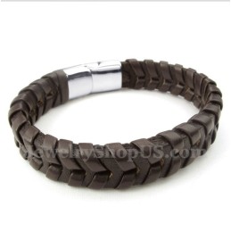 Bracciale In Titanio E Pelle Da Uomo