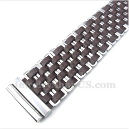 Bracciale In Titanio E Pelle Da Uomo