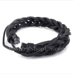 Bracciale In Titanio E Pelle Da Uomo