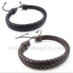 Bracciale In Titanio E Pelle Da Uomo