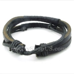 Bracciale In Titanio E Pelle Da Uomo