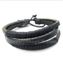 Bracciale In Titanio E Pelle Da Uomo