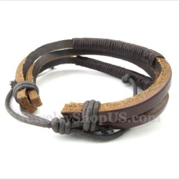 Bracciale In Titanio E Pelle Da Uomo