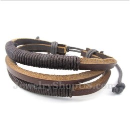 Bracciale In Titanio E Pelle Da Uomo