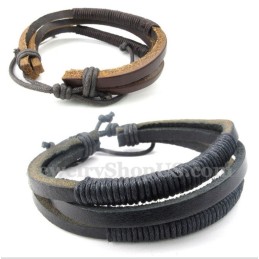 Bracciale In Titanio E Pelle Da Uomo