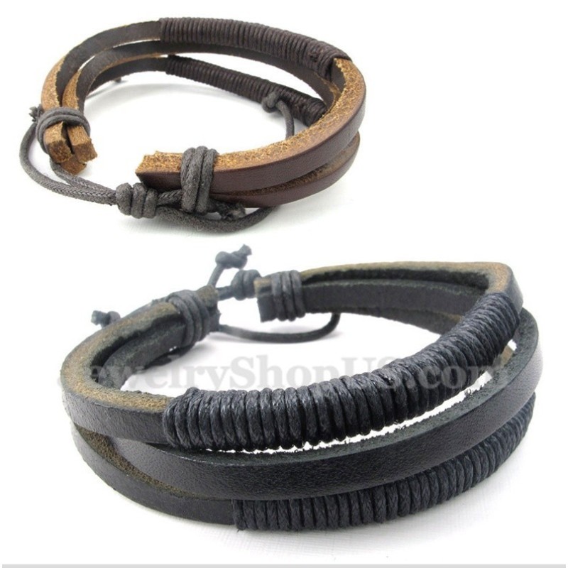 Bracciale In Titanio E Pelle Da Uomo Bracciale In Titanio E Pelle Da Uomo