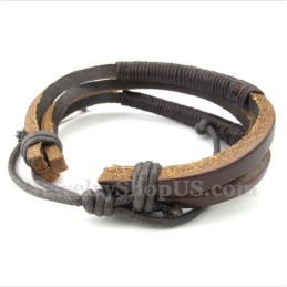 Bracciale In Titanio E Pelle Da Uomo