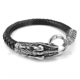 Bracciale In Titanio E Pelle Da Uomo