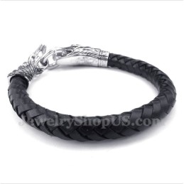 Bracciale In Titanio E Pelle Da Uomo