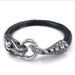 Bracciale In Titanio E Pelle Da Uomo