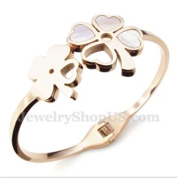 Bracciale Da Uomo In Titanio E Oro Rosa Con Trifoglio
