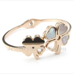 Bracciale Da Uomo In Titanio E Oro Rosa Con Trifoglio