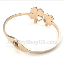 Bracciale Da Uomo In Titanio E Oro Rosa Con Trifoglio