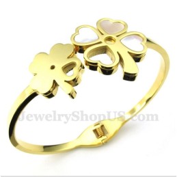 Bracciale Da Uomo In Titanio E Oro Con Trifoglio