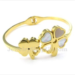 Bracciale Da Uomo In Titanio E Oro Con Trifoglio