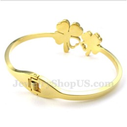 Bracciale Da Uomo In Titanio E Oro Con Trifoglio