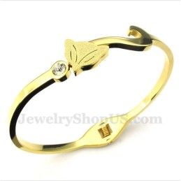 Bracciale Da Uomo In Titanio E Oro Con Volpe