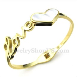Bracciale Da Uomo In Titanio E Oro Con Scritta Love