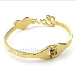 Bracciale Da Uomo In Titanio E Oro Con Scritta Love