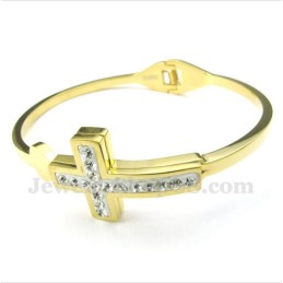 Bracciale Da Uomo In Titanio E Oro Con Croce
