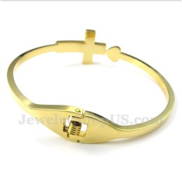 Bracciale Da Uomo In Titanio E Oro Con Croce
