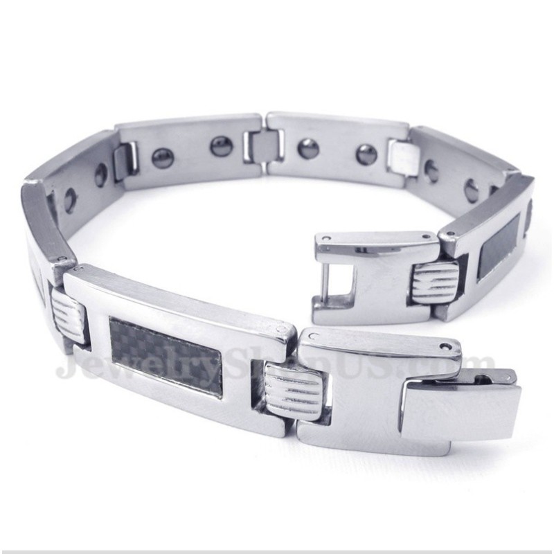 Bracciale Magnetico In Fibra Di Carbonio E Titanio Da Uomo Bracciale Magnetico In Fibra Di Carbonio E Titanio Da Uomo